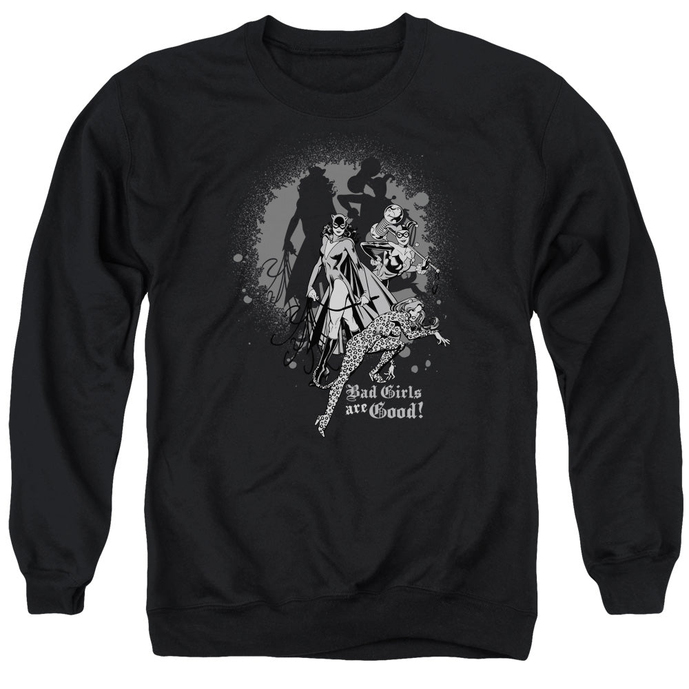 DC Comics Bad Girls Are Good Mens Crewneck Sweatshirt Black Officially Licensed