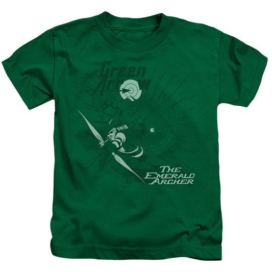 DC Comics the Emerald Archer Juvenile Kids Youth T Shirt Kelly Green Officially Licensed