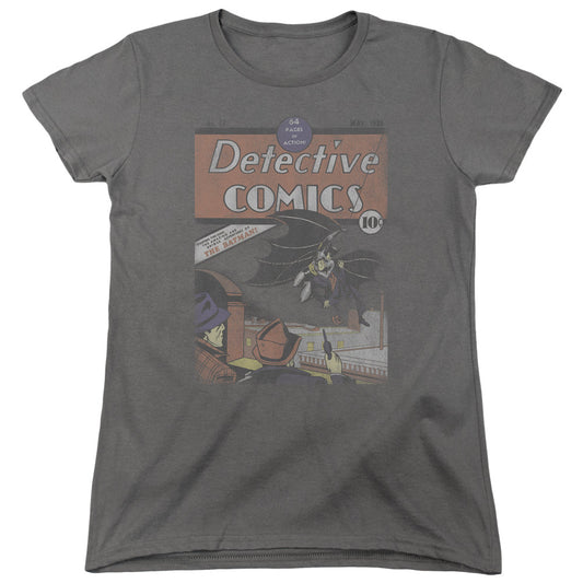 DC Comics Detective #27 Distressed Womens T Shirt Charcoal Officially Licensed