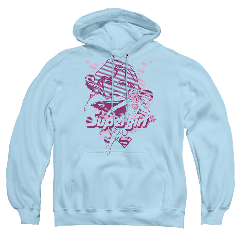 Dc Supergirl Mens Hoodie Light Blue Officially Licensed