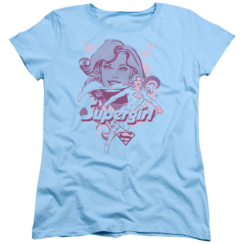 DC Comics Supergirl Womens T Shirt Light Blue Officially Licensed