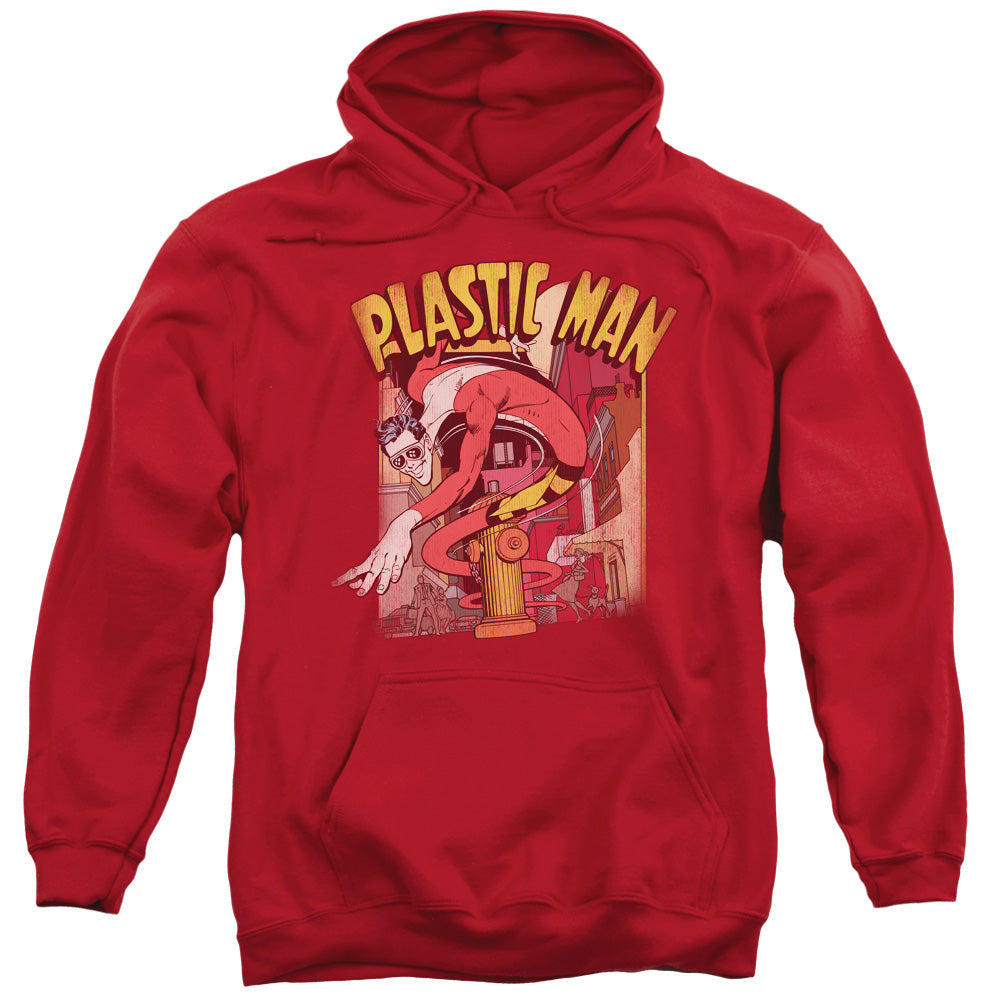 DC Comics Plastic Man Street Mens Hoodie Red Officially Licensed