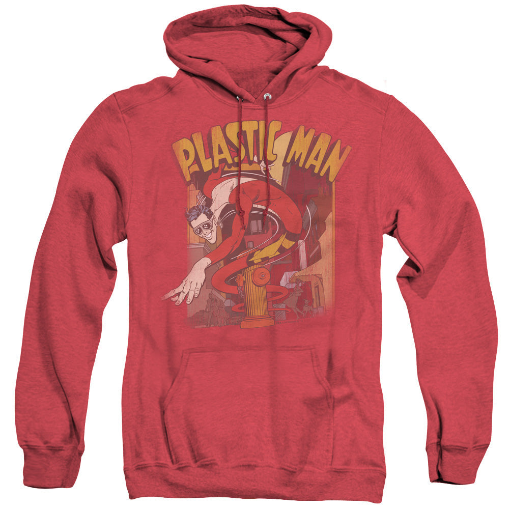 Dc Plastic Man Street Mens Heather Hoodie Red Officially Licensed