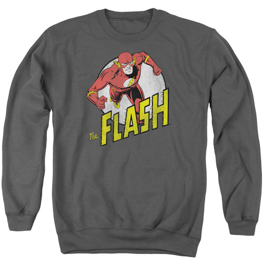 DC Comics Flash Run Flash Run Mens Crewneck Sweatshirt Charcoal Officially Licensed