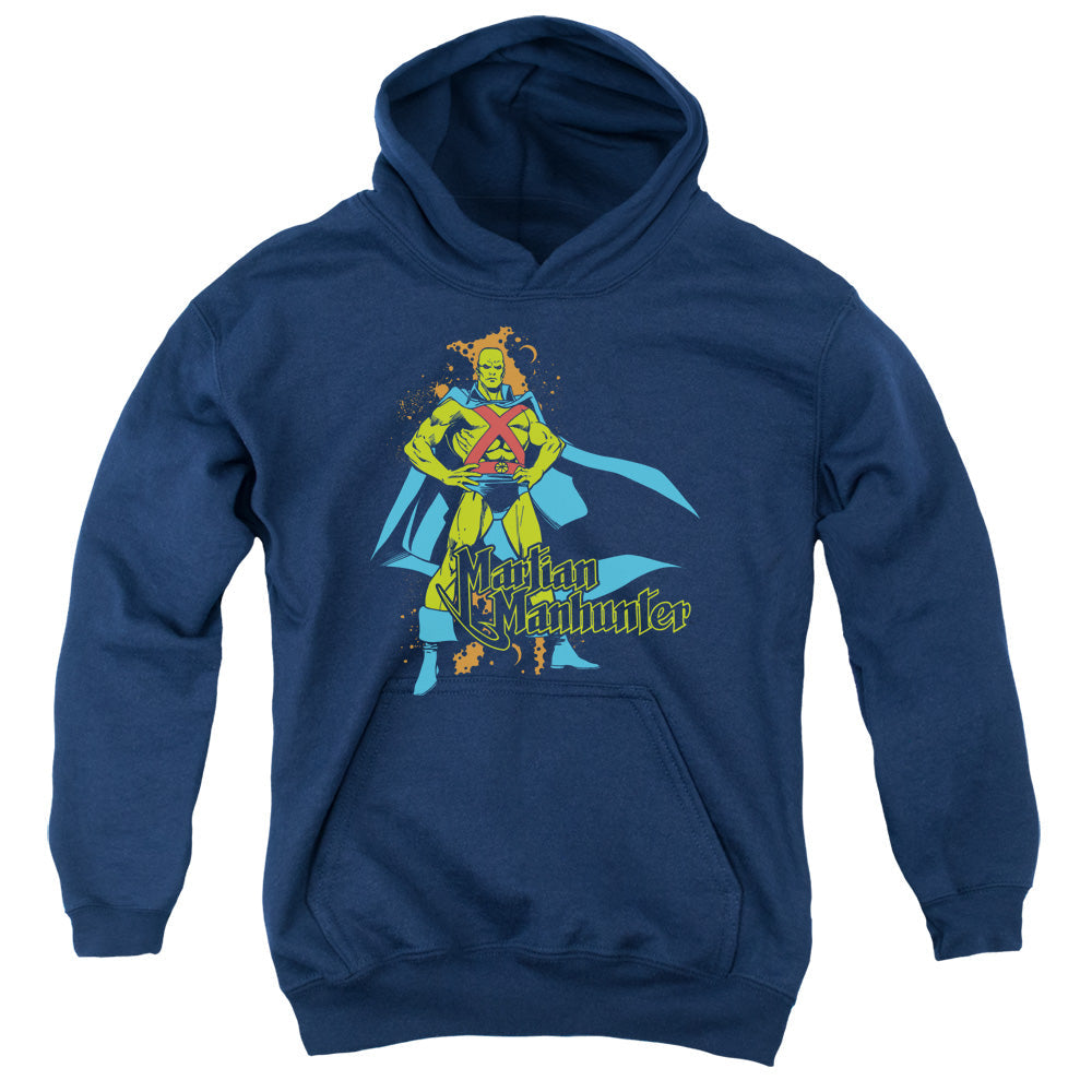 DC Comics Martian Manhunter Kids Youth Hoodie Navy Blue Officially Licensed