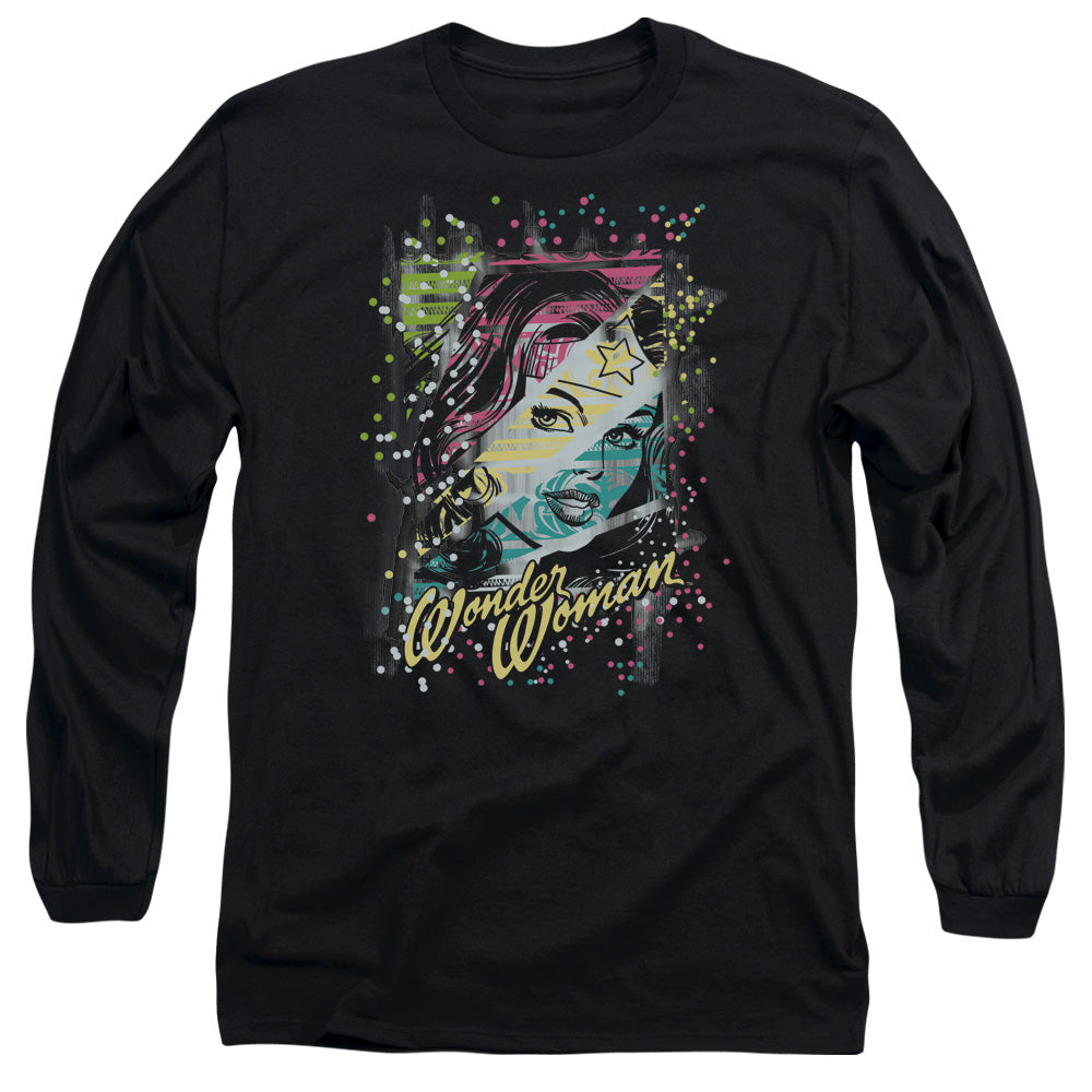 DC Comics Color Block Mens Long Sleeve Shirt Black Officially Licensed