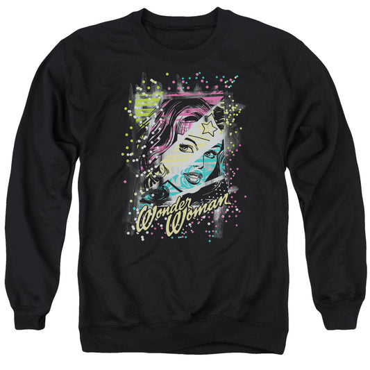 DC Comics Color Block Mens Crewneck Sweatshirt Black Officially Licensed