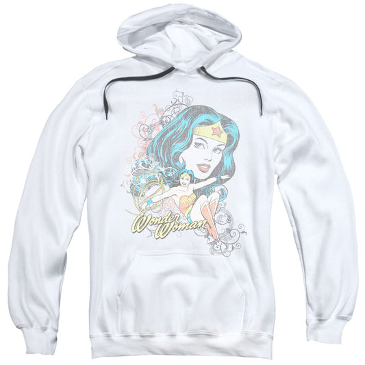 DC Comics Wonder Scroll Mens Hoodie White Officially Licensed