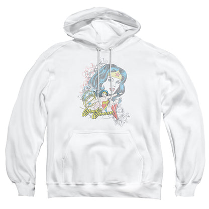 Dc Wonder Scroll Mens Hoodie White Officially Licensed