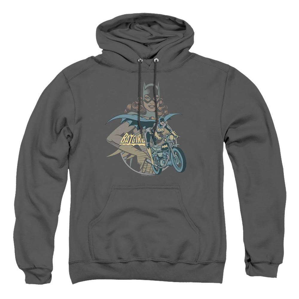 Dc Batgirl Biker Mens Hoodie Charcoal Officially Licensed