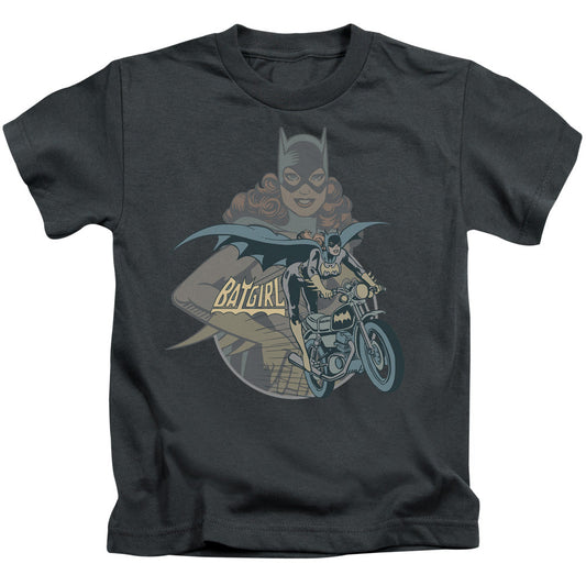 DC Comics Batgirl Biker Juvenile Kids Youth T Shirt Charcoal Officially Licensed