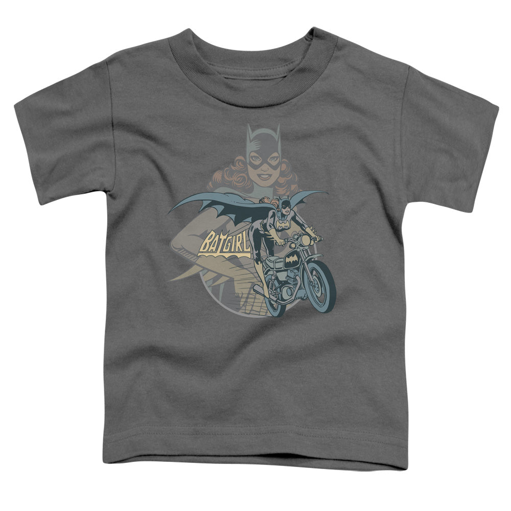 DC Comics Batgirl Biker Toddler Kids Youth T Shirt Charcoal Officially Licensed