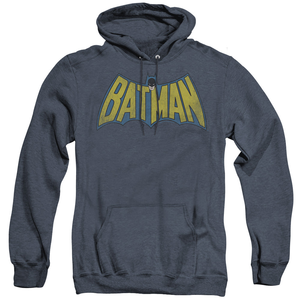 Dc Classic Batman Logo Heather Mens Hoodie Navy Officially Licensed