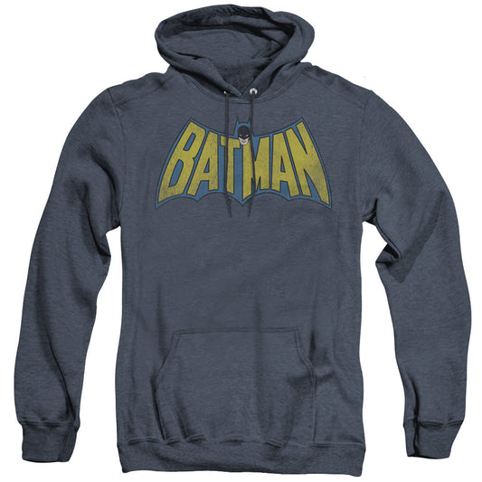Dc Classic Batman Logo Heather Mens Hoodie Navy Officially Licensed