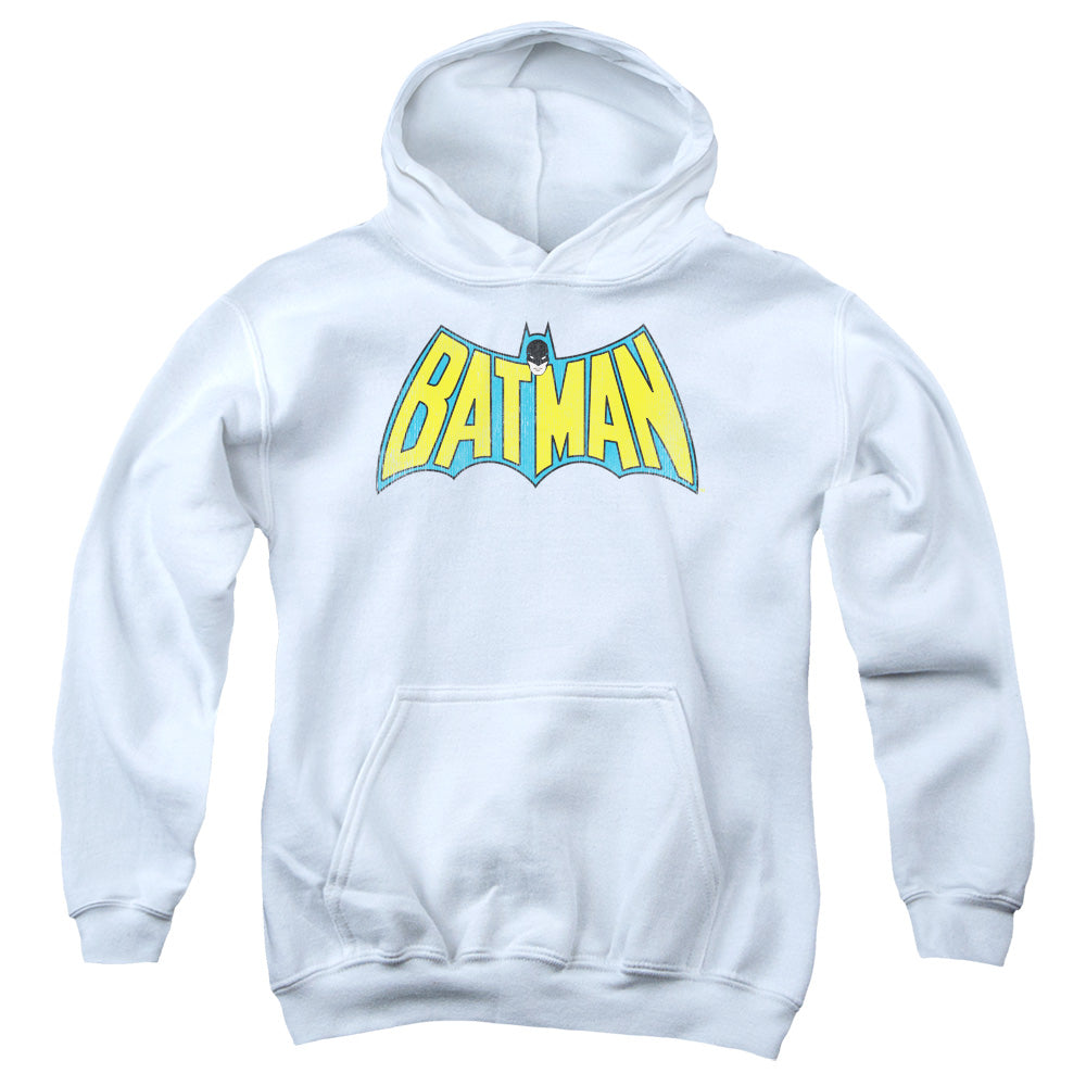 DC Comics Classic Batman Logo Kids Youth Hoodie White Officially Licensed
