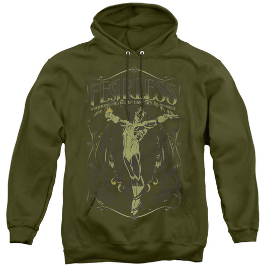 DC Comics Fearless Mens Hoodie Military Green Officially Licensed