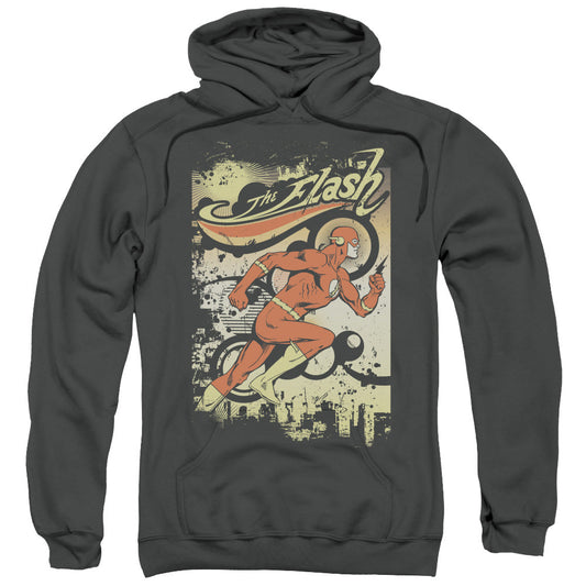 DC Comics Flash Just Passing Through Mens Hoodie Charcoal Officially Licensed