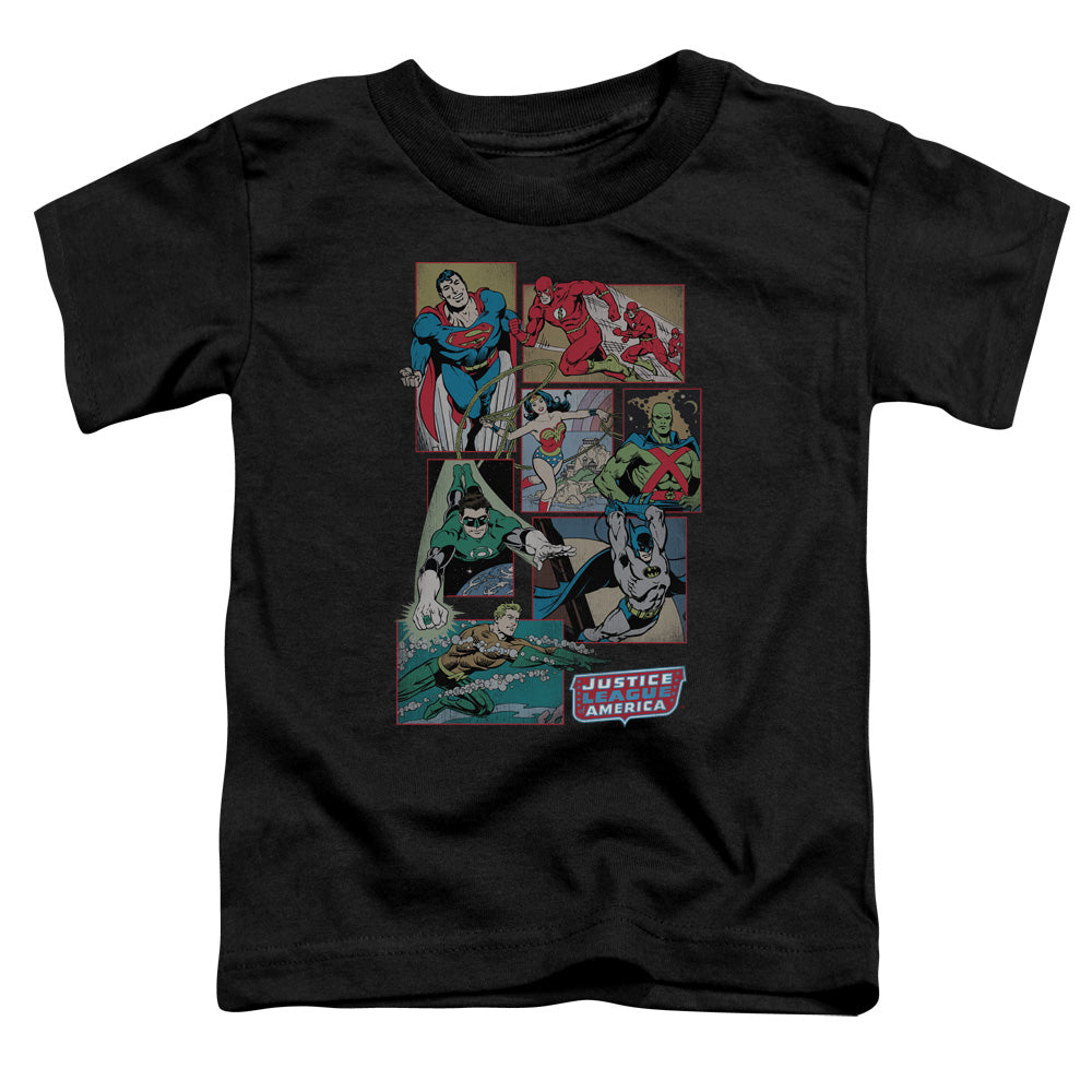 DC Comics Justice League Boxes Toddler Kids Youth T Shirt Black Officially Licensed