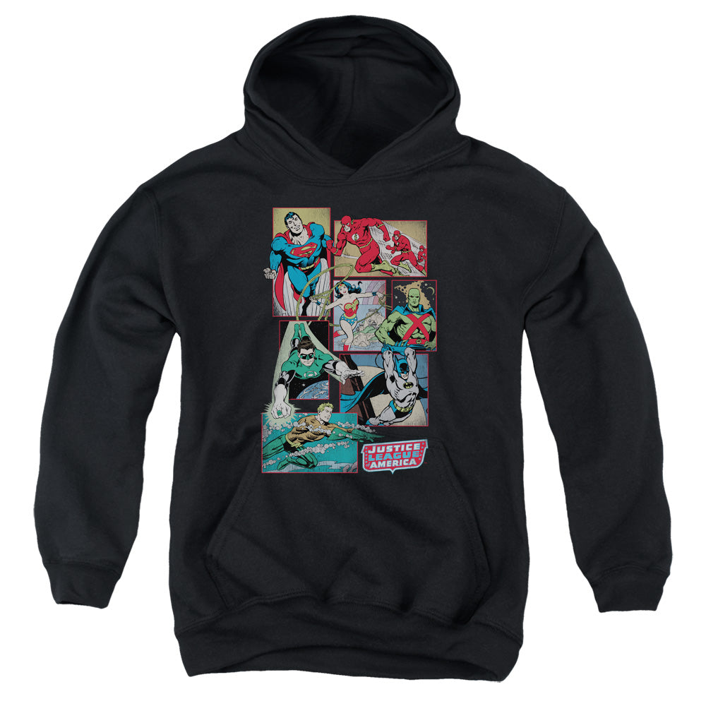 DC Comics Justice League Boxes Kids Youth Hoodie Black Officially Licensed