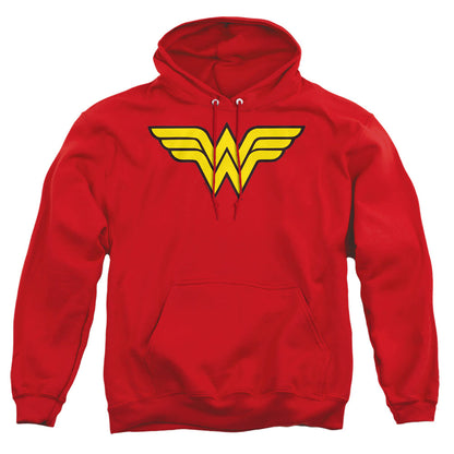 Dc Wonder Woman Logo Mens Hoodie Red Officially Licensed