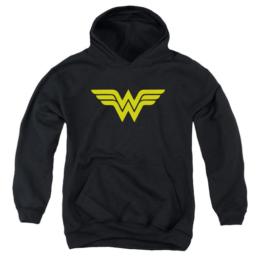 DC Comics Wonder Woman Logo Kids Youth Hoodie Black Officially Licensed