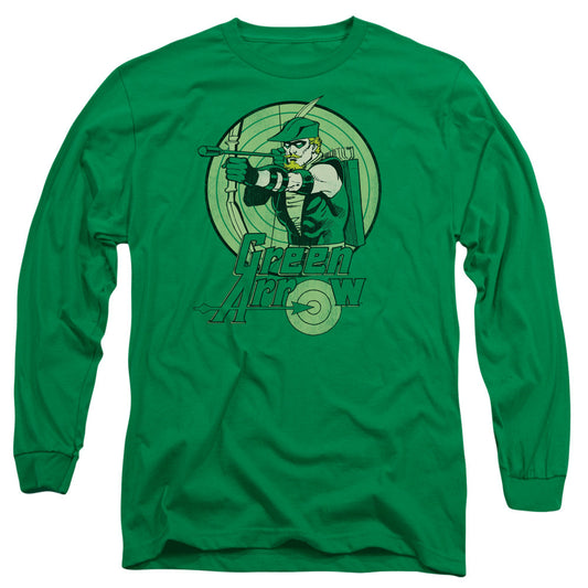 DC Comics Green Arrow Mens Long Sleeve Shirt Kelly Green Officially Licensed