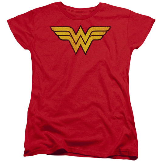 DC Comics Wonder Woman Logo Dist Womens T Shirt Red Officially Licensed