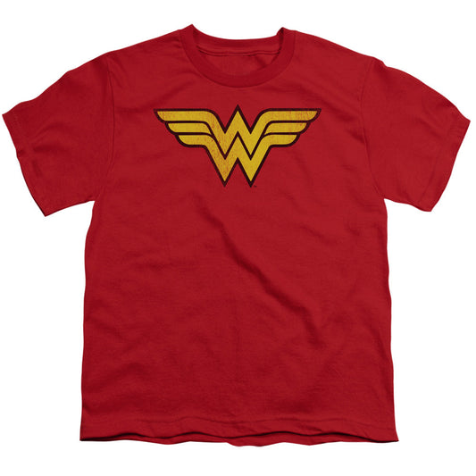 DC Comics Wonder Woman Logo Dist Kids Youth T Shirt Red Officially Licensed