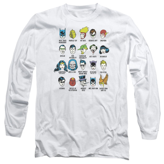 DC Comics Superhero Issues Mens Long Sleeve Shirt White Officially Licensed