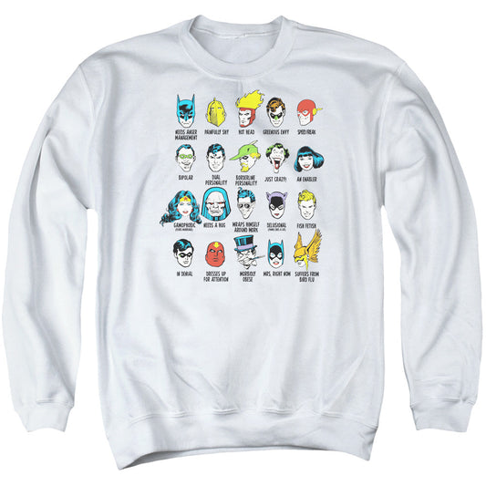 Dc Superhero Issues Mens Crewneck Sweatshirt White