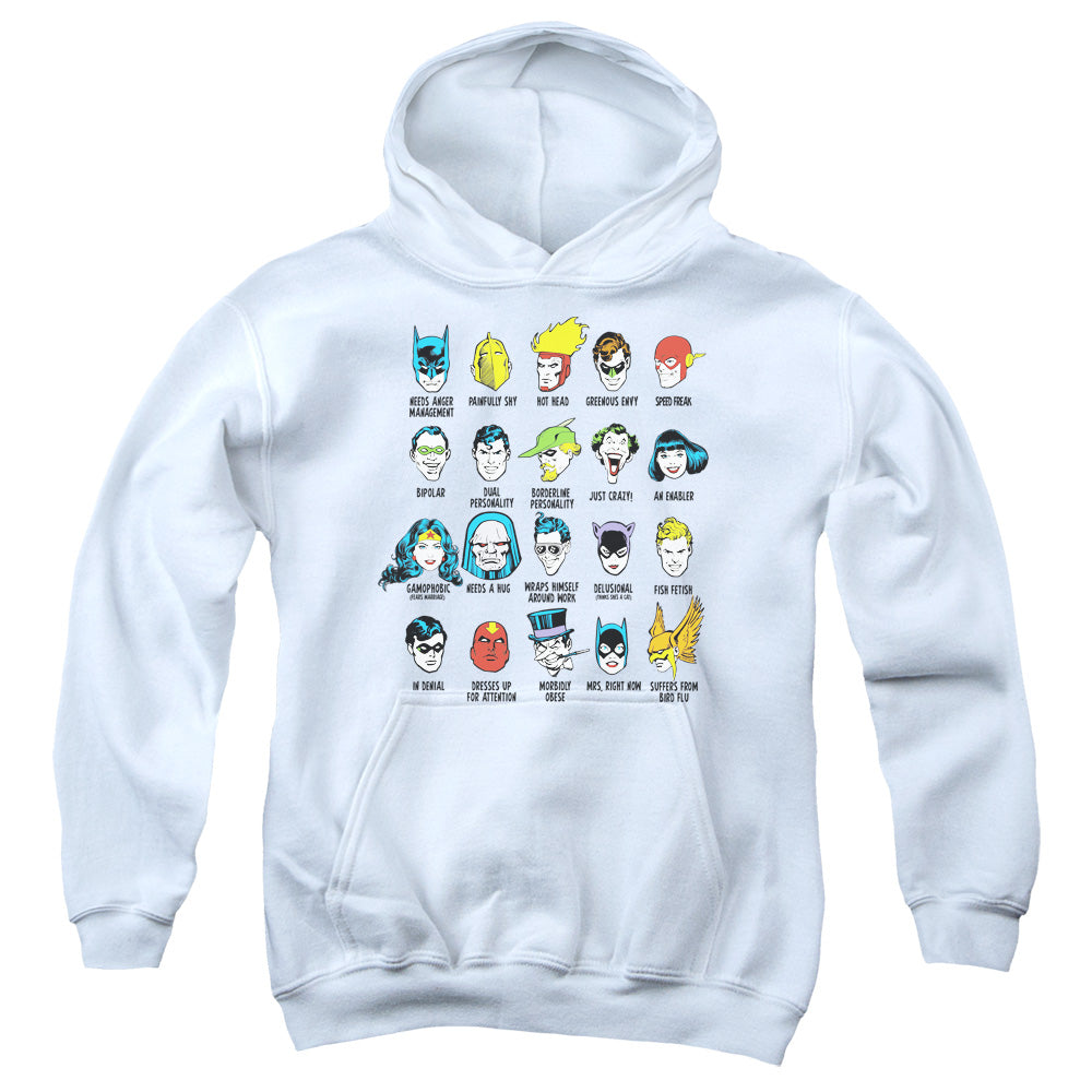 DC Comics Superhero Issues Kids Youth Hoodie White Officially Licensed