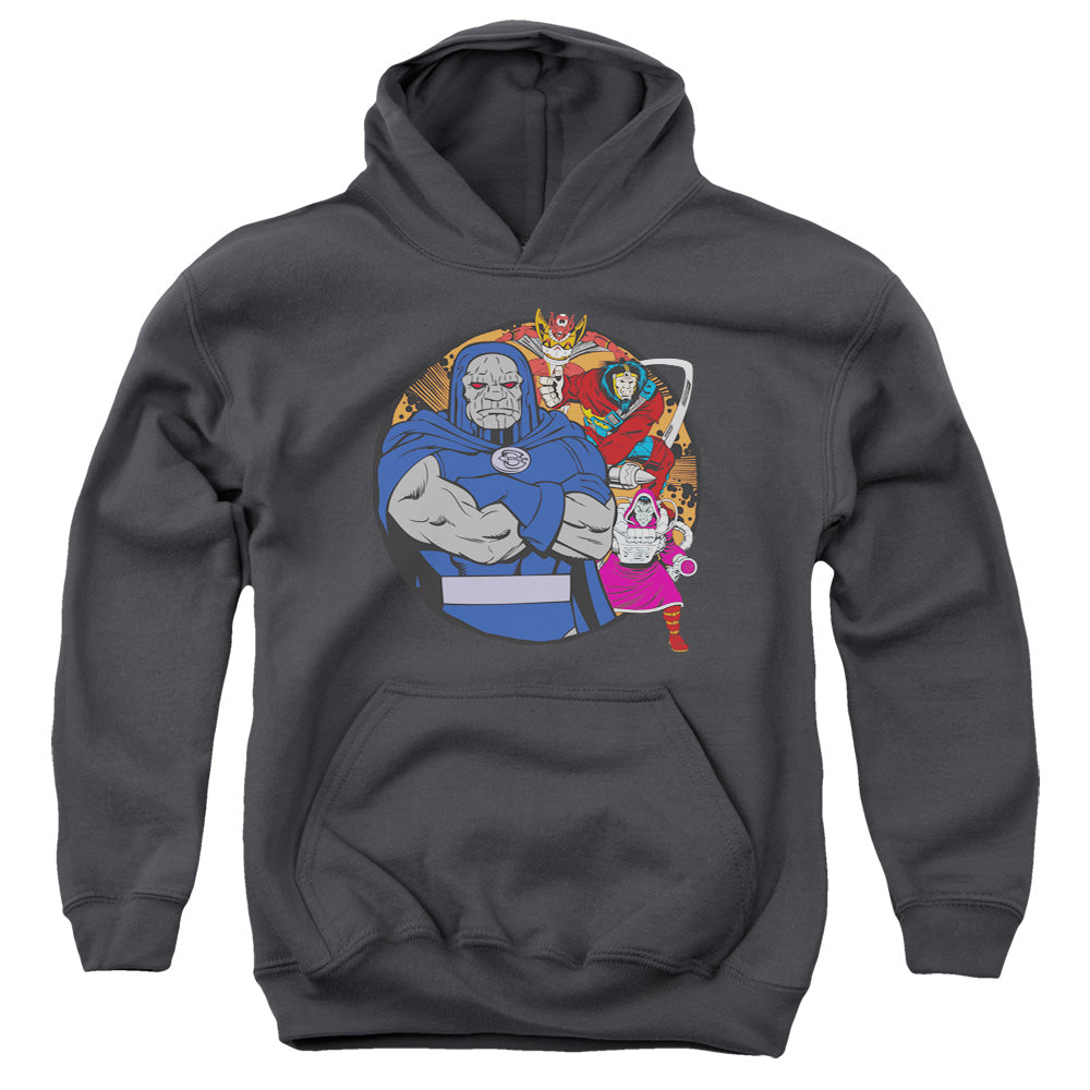 DC Comics Apokolips Represent Kids Youth Hoodie Charcoal Officially Licensed