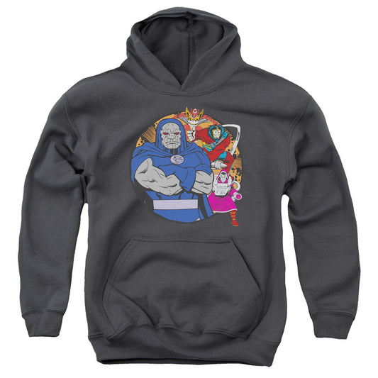 DC Comics Apokolips Represent Kids Youth Hoodie Charcoal Officially Licensed