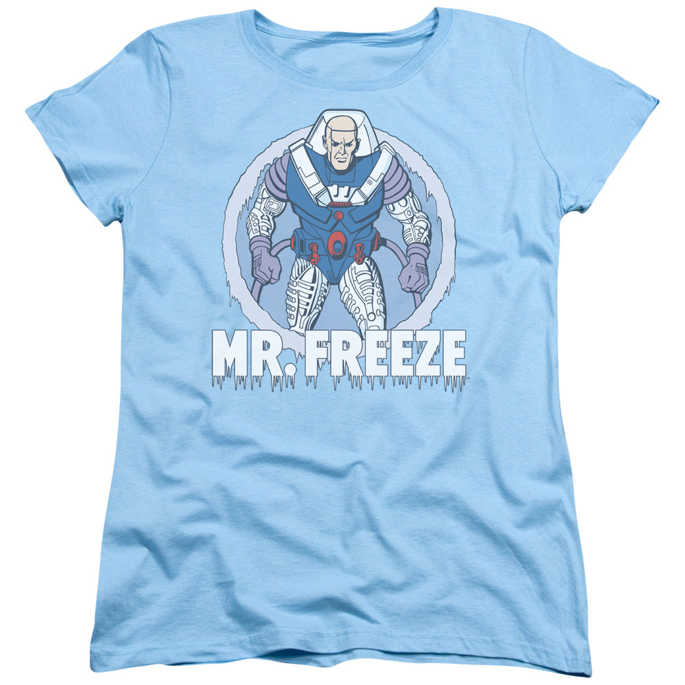 DC Comics Mr Freeze Womens T Shirt Light Blue Officially Licensed