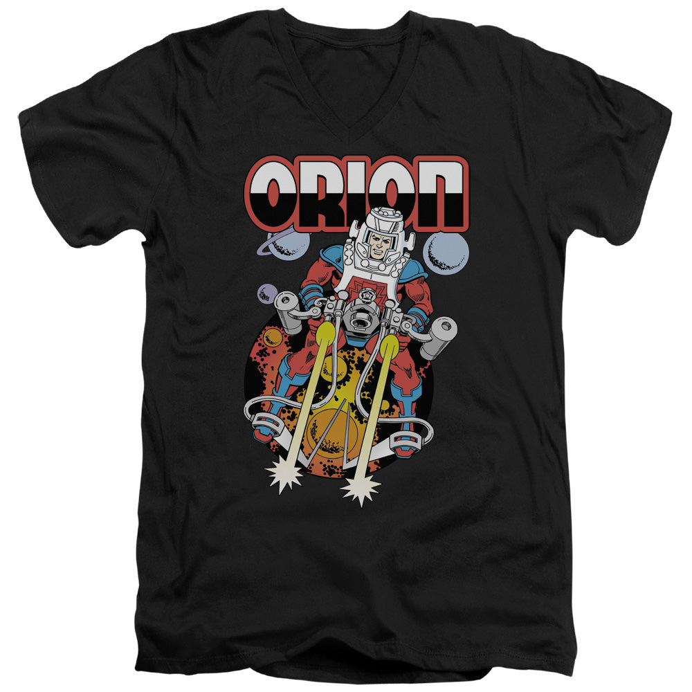 DC Comics Orion Mens Slim Fit V Neck T Shirt Black Officially Licensed