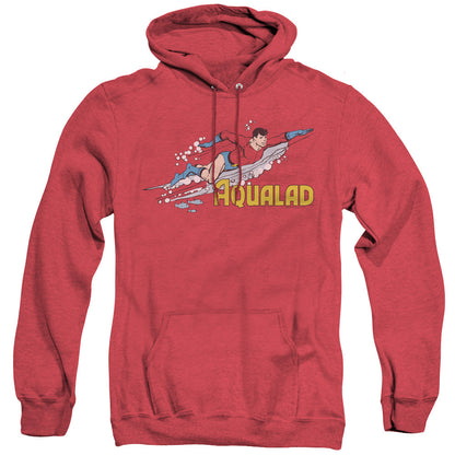 Dc Aqualad Mens Heather Hoodie Red Officially Licensed
