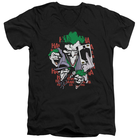 DC Comics Four of a Kind Mens Slim Fit V Neck T Shirt Black Officially Licensed