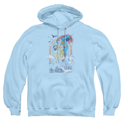 Dc Rainbow Love Mens Hoodie Light Blue Officially Licensed