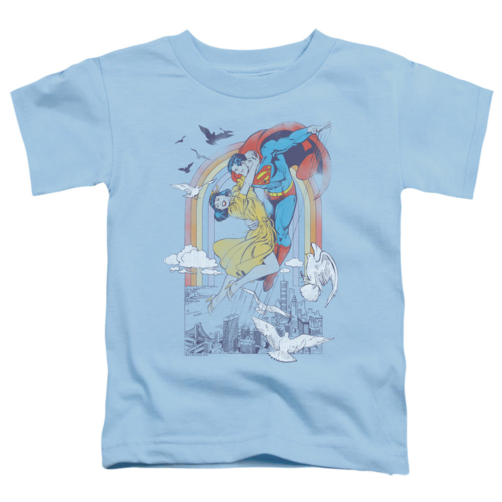 DC Comics Rainbow Love Toddler Kids Youth T Shirt Light Blue Officially Licensed
