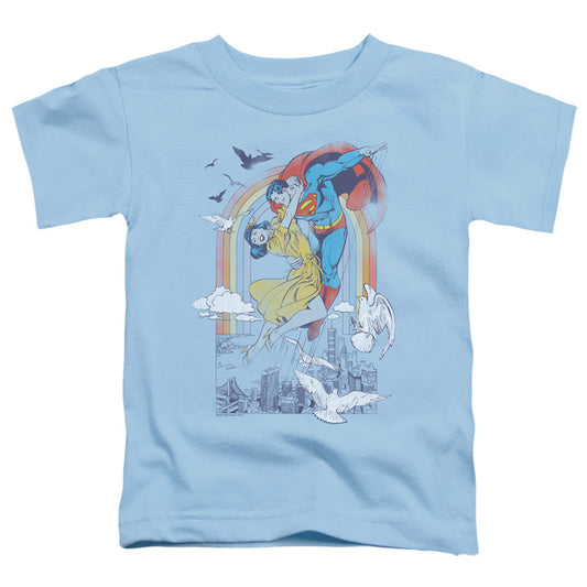 DC Comics Rainbow Love Toddler Kids Youth T Shirt Light Blue Officially Licensed