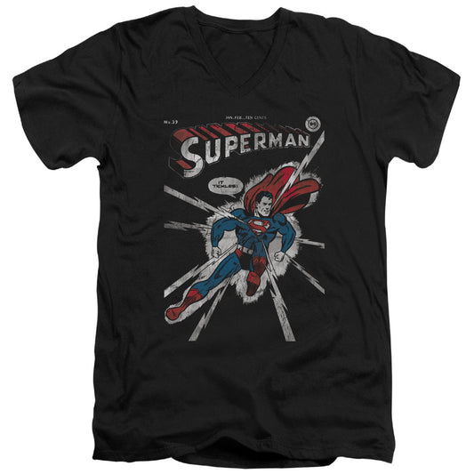 DC Comics Cover Me Mens Slim Fit V Neck T Shirt Black Officially Licensed