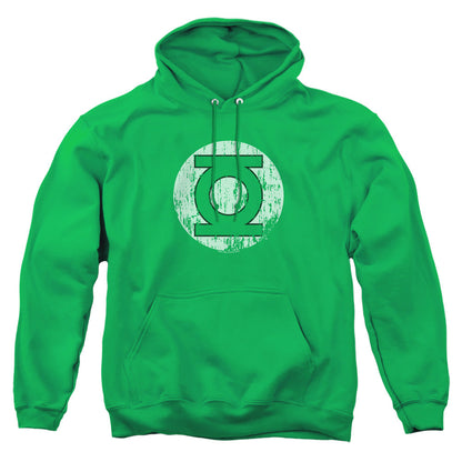 Dc Distressed Lantern Logo Mens Hoodie Kelly Green Officially Licensed