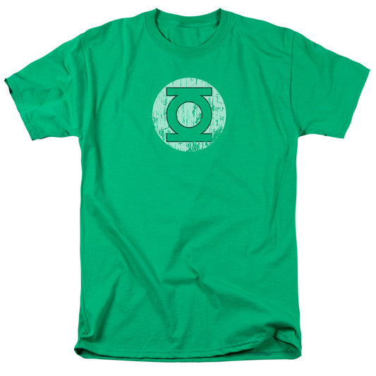 DC Comics Distressed Lantern Logo Mens T Shirt Kelly Green Officially Licensed