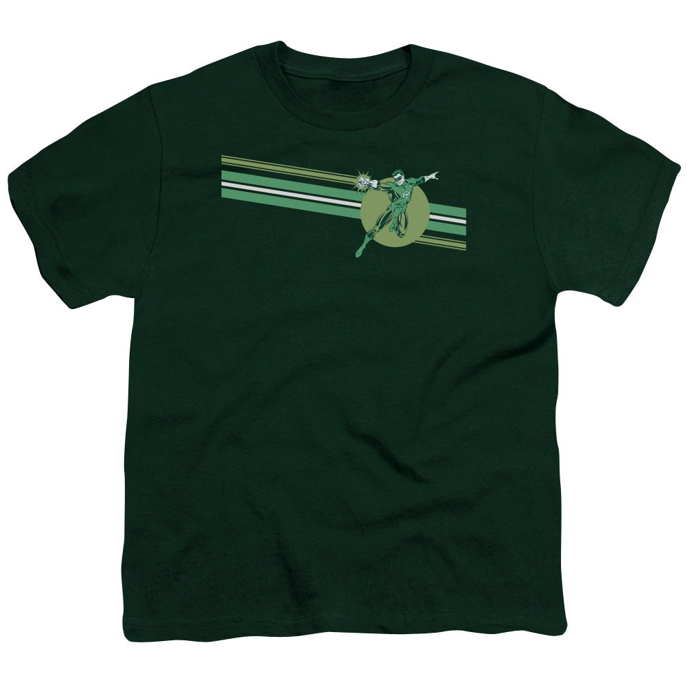 DC Comics Lantern Stripe Kids Youth T Shirt Hunter Green Officially Licensed