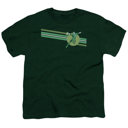 DC Comics Lantern Stripe Kids Youth T Shirt Hunter Green Officially Licensed