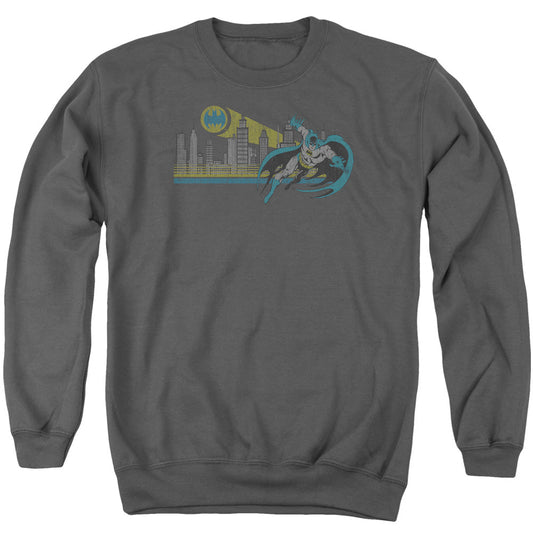DC Comics Gotham Retro Mens Crewneck Sweatshirt Charcoal Officially Licensed