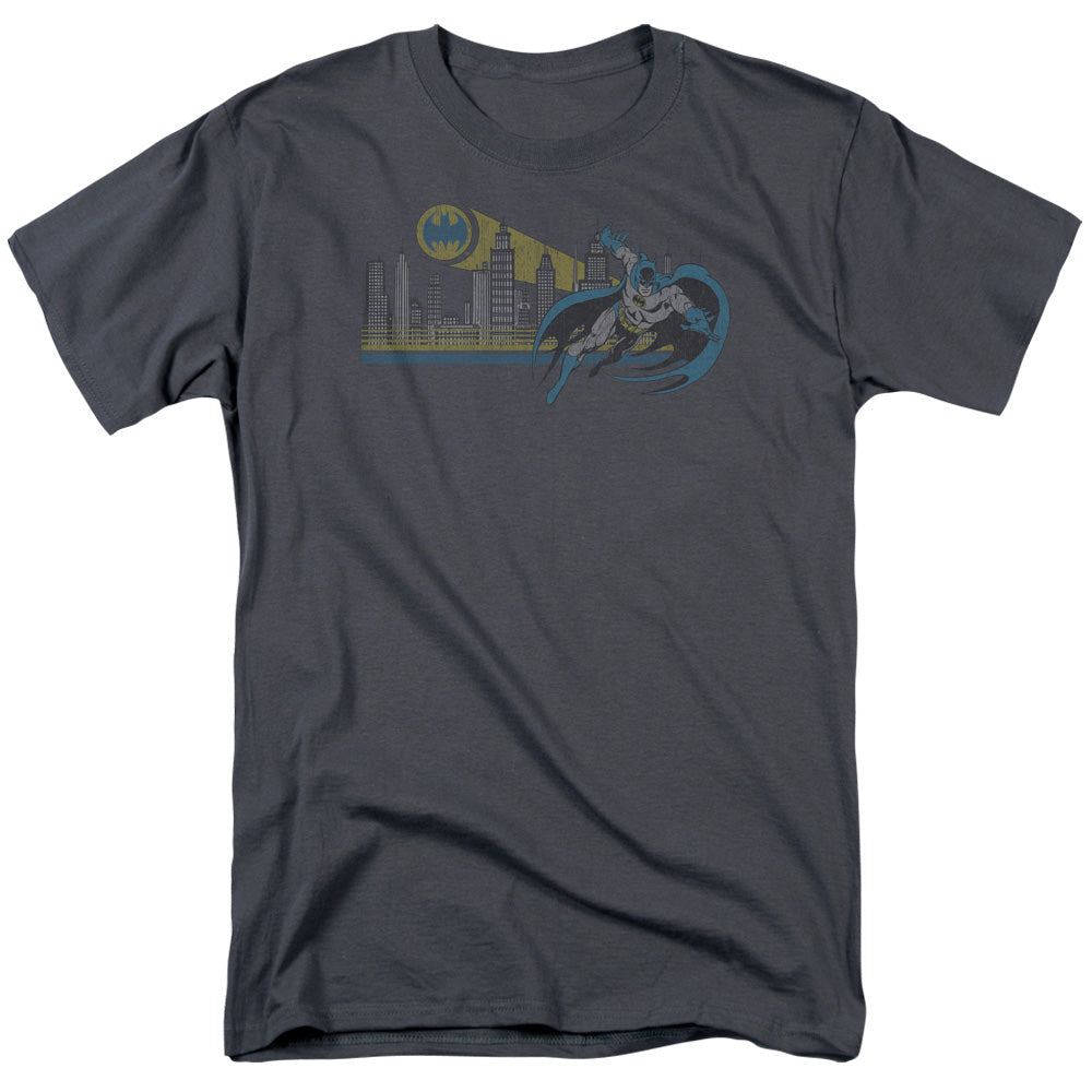Dc Gotham Retro Mens T Shirt Charcoal Officially Licensed