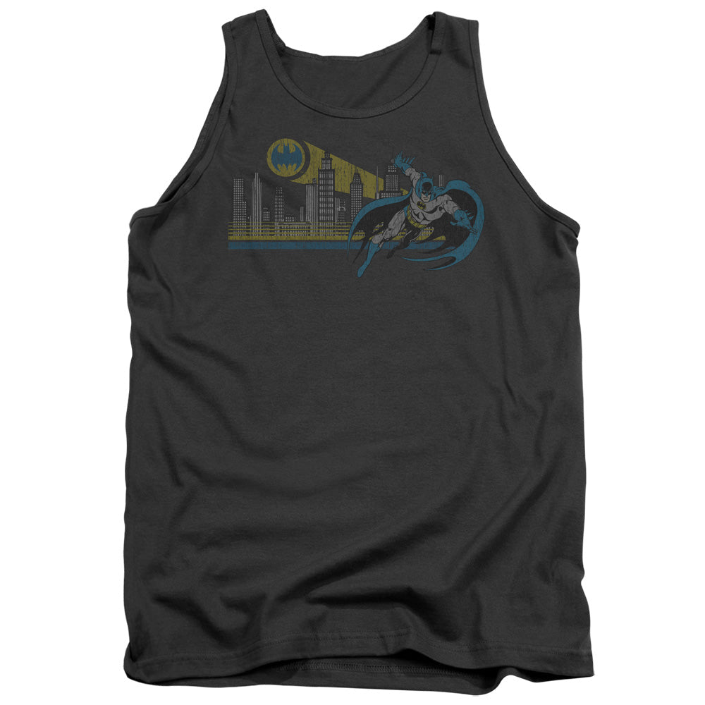 DC Comics Gotham Retro Mens Tank Top Shirt Charcoal Officially Licensed