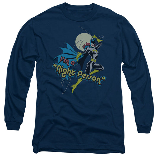 DC Comics Night Person Mens Long Sleeve Shirt Navy Blue Officially Licensed