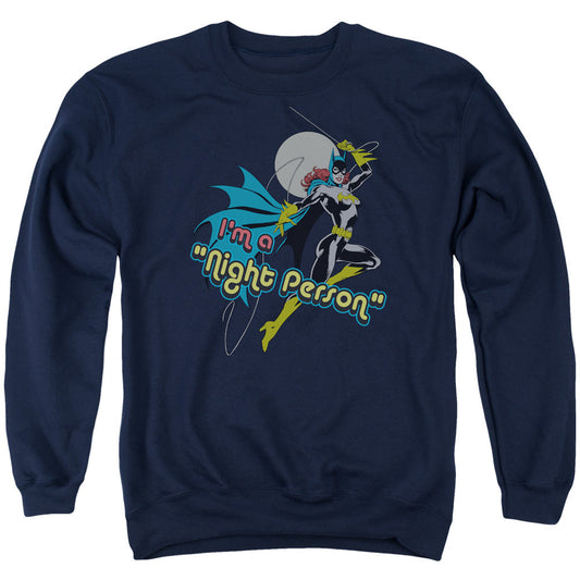 DC Comics Night Person Mens Crewneck Sweatshirt Navy Blue Officially Licensed